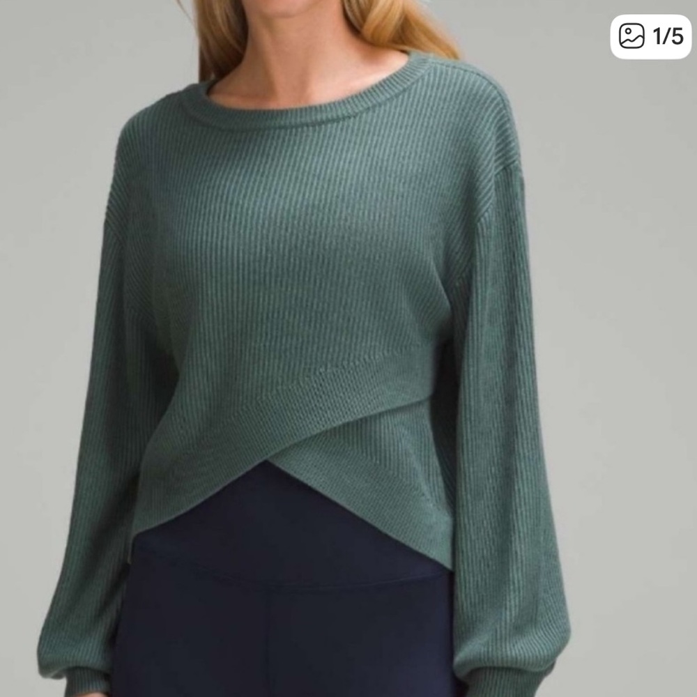 Lululemon Athletica Forest Green Crossover Sweater